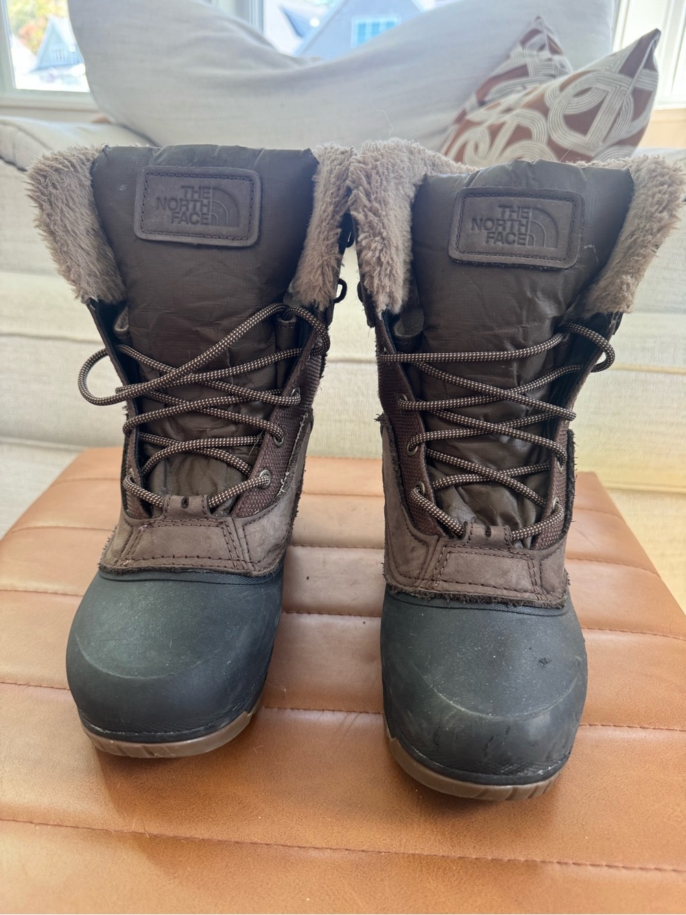 The North Face Women's Brown and Black Insulated Winter Boots